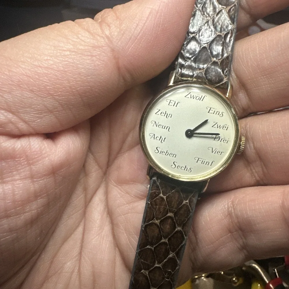 Working VTG Basis Swiss Ladies Watch German Numeral Dial Manual Wind 27mm Rare